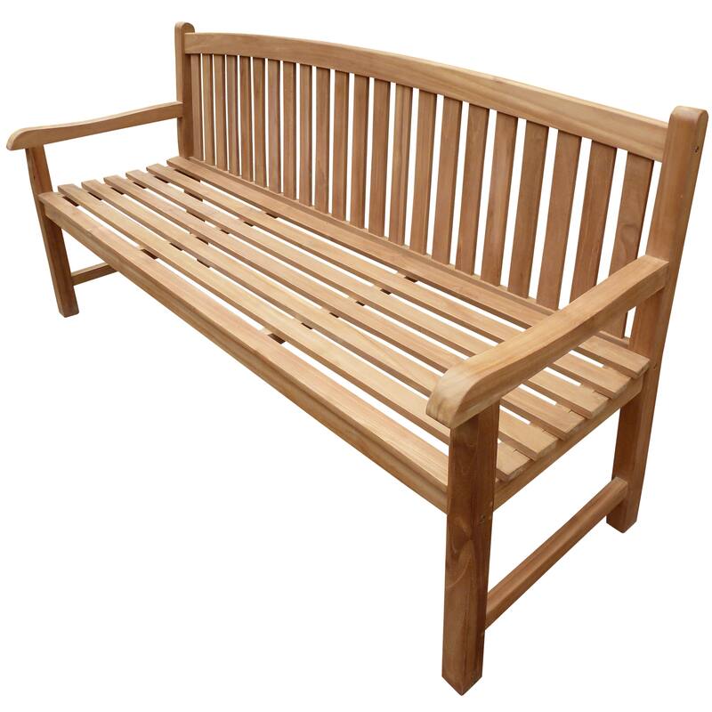 Seven Seas Teak Buenos Aires Oval Outdoor Teak Wood Patio Bench, 6 Foot