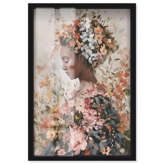 Blossoming Contemplation Glam Art Shadowbox Print by Art Remedy - Bed ...
