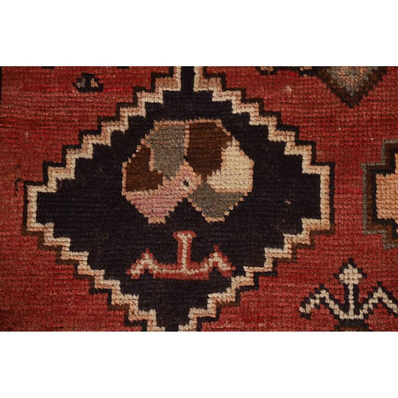 Hand Knotted Oriental 100% Wool Carpet Traditional Geometric Red Lori Area Rug - 7' 10'' X 4' 0''