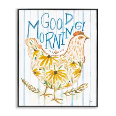 Stupell Good Morning Farmhouse Hen Framed Giclee Art Design By Jessica Mingo
