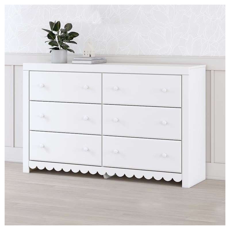 Signature Design by Ashley Mollviney White Dresser - 6-drawer - White