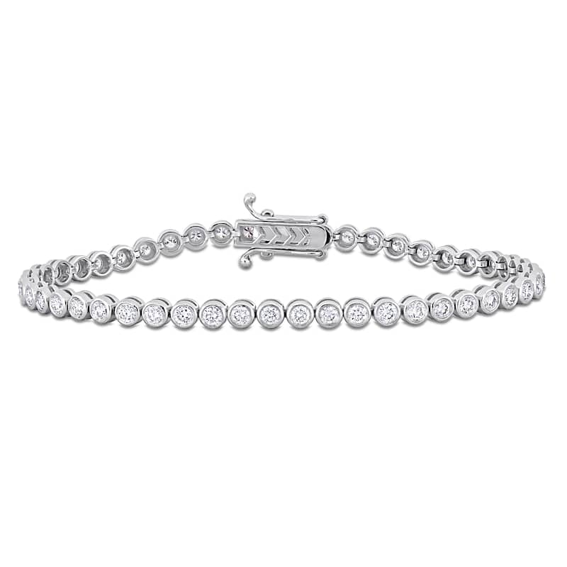 Miadora 14k White Gold Diamond Tennis Bracelet 1 1/3 to 6 1/10ct TDW - 2.64 Carats