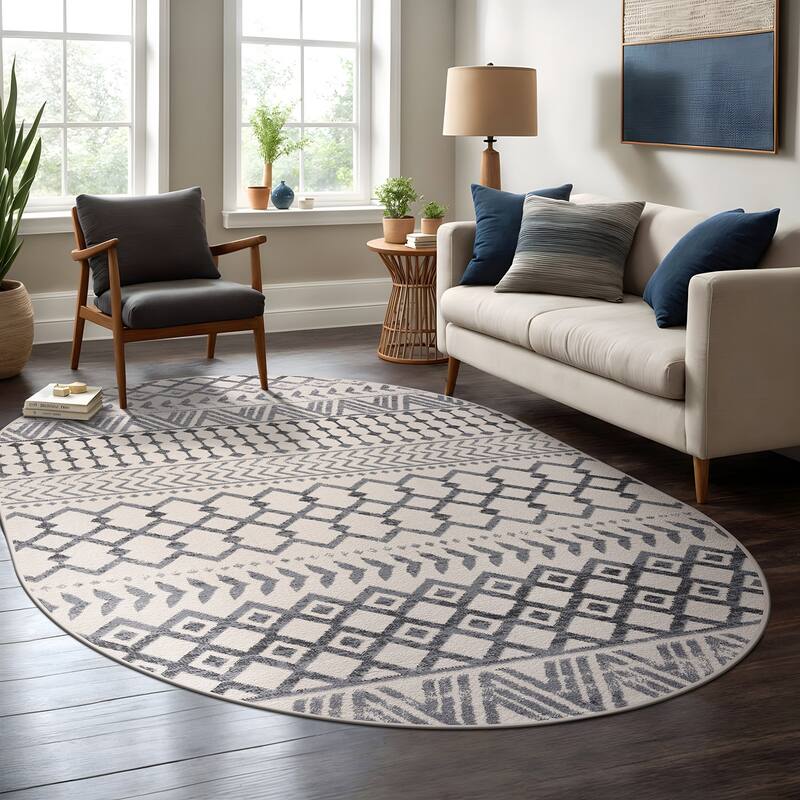 Beverly Rug Diamond Moroccan Bohemian Trellis Indoor Area Rug