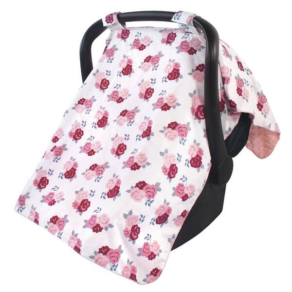 slide 1 of 1, Hudson Baby Infant Girl Reversible Car Seat and Stroller Canopy, Blush Floral, One Size - Blush Floral