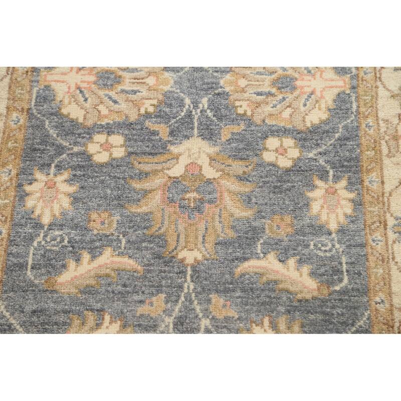 Vegetable Dye Floral Oriental Peshawar Chobi Runner Rug Hand-knotted - 2'8" x 9'8"