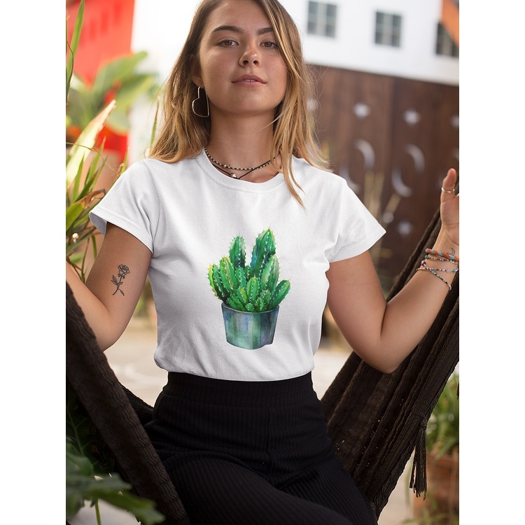 Green Cactus On His Pot Tee Women's -Image by Shutterstock