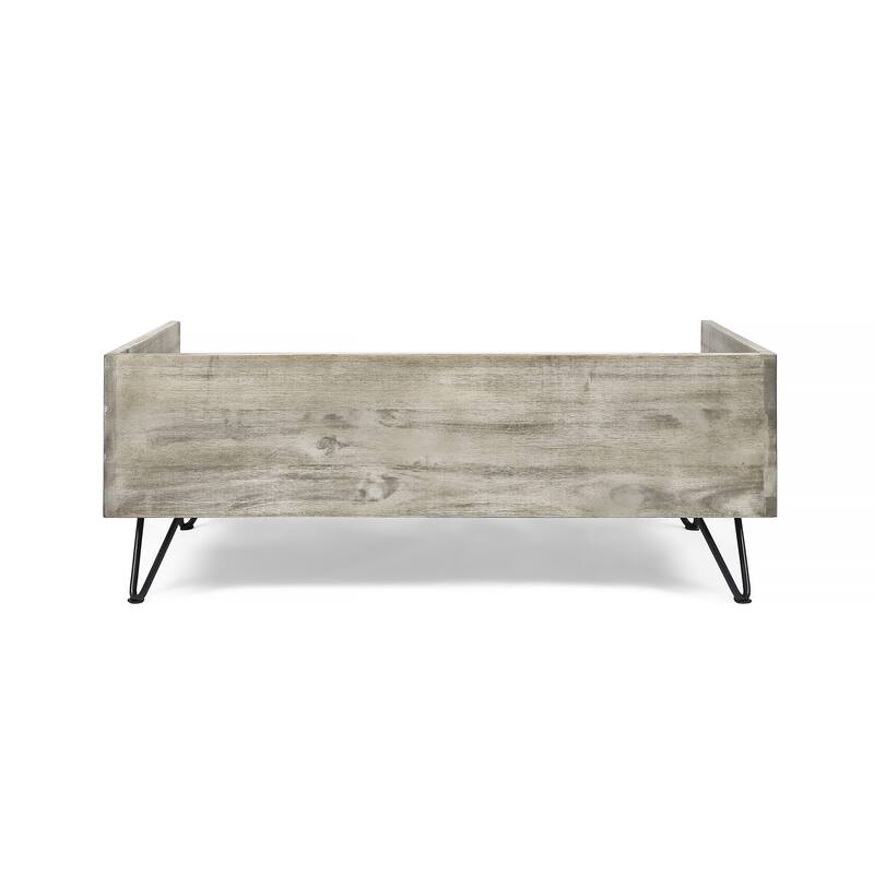 Roomfitters Modern Dog Bed with Cushion, Elevated Pet Sofa with Hairpin Legs for Living Room Decor, Dark Gray