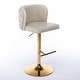 preview thumbnail 24 of 47, Modern PU Upholstered Bar Stools Set of 2, Adjustable Seat Height Swivel Bar Chair, Tufted Backrest Rivet Decorative Bar Stool