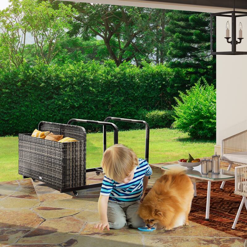 Outdoor Wicker Patio Poolside Deck box