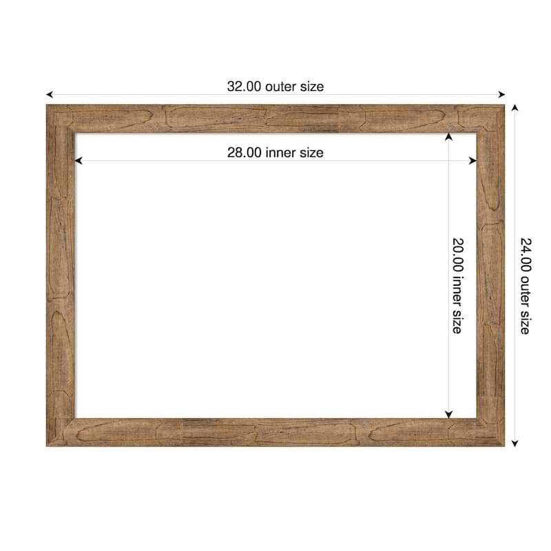 Amanti Art Owl Brown Narrow Framed Dry Erase Magnetic Board - 32 x 24 in