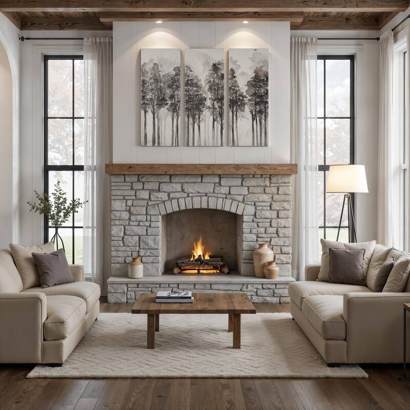 Renwil Branching Out 50" H x 20" W Canvas Art, (3 Piece Set) - Multi-Color