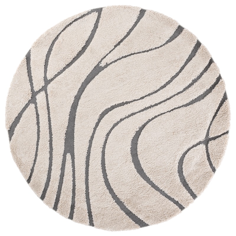SAFAVIEH Florida Shag Staka Abstract Waves 1.2-inch Area Rug