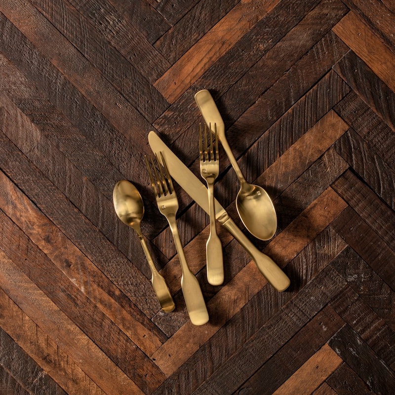 Fortessa Ashton 18/10 Stainless Steel, 5PC Flatware Set (Service for 1), Silver