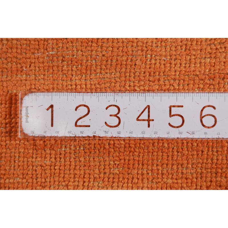 Hand Knotted Oriental 100% Wool Carpet Modern Solid Oranges & Rust Gabbeh Area Rug - 12' 1'' X 9' 3''