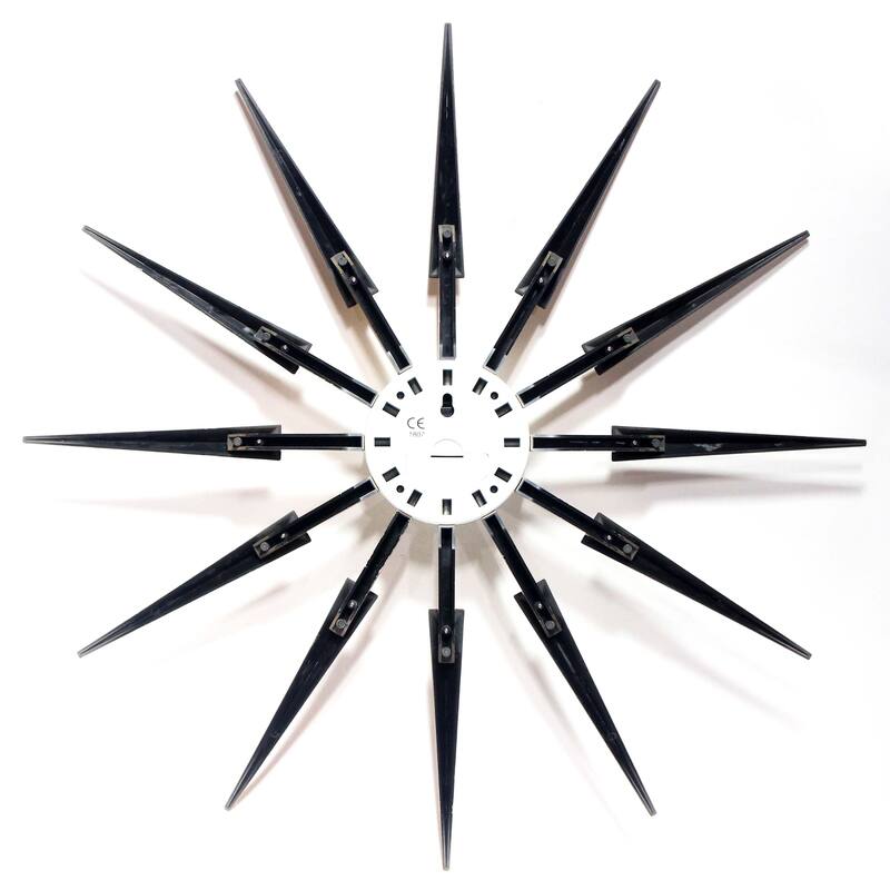 Celeste Starburst Mid-Century Modern Unique Large Wall Clock 24 inch by Infinity Instruments - 24.5 x 1.75 x 24.5