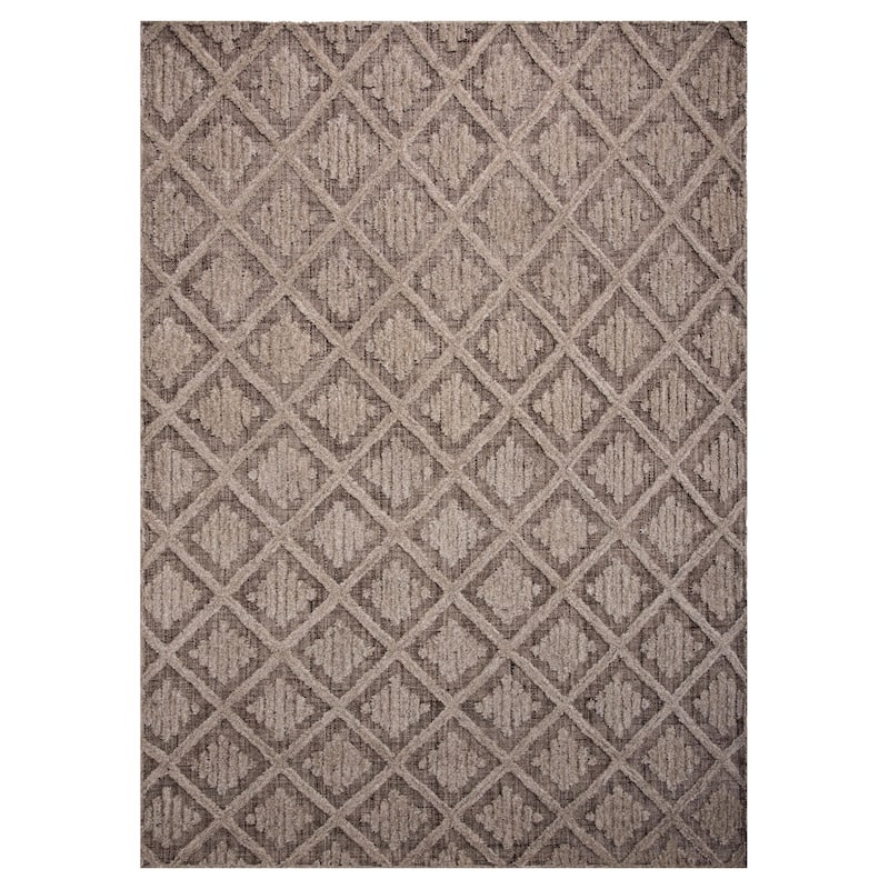 Alora Decor Century Hand-tufted Diamond/Geometric Rug - 8'9 x 11'9 - Brown