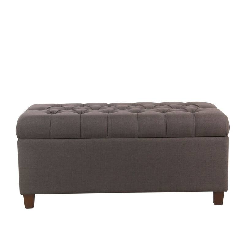 Copper Grove Muir Button Tufted Storage Bench - Charcoal