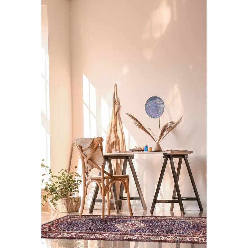 ECARPETGALLERY Hand-knotted Andelz Navy Wool Rug - 4'9 x 9'10