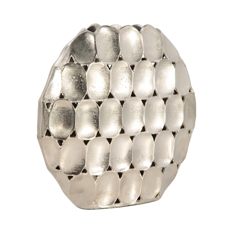 Sagebrook Home Modern Metal Textured Oval Vase