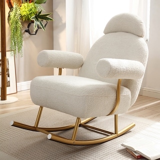 Modern Sherpa Fabric Nursery Rocking Chair - Bed Bath & Beyond - 39141324