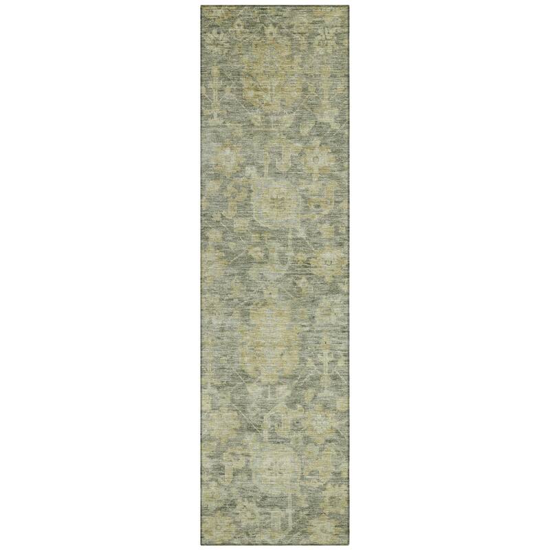 Machine Washable Indoor/ Outdoor Vintage Traditional Chantille Rug