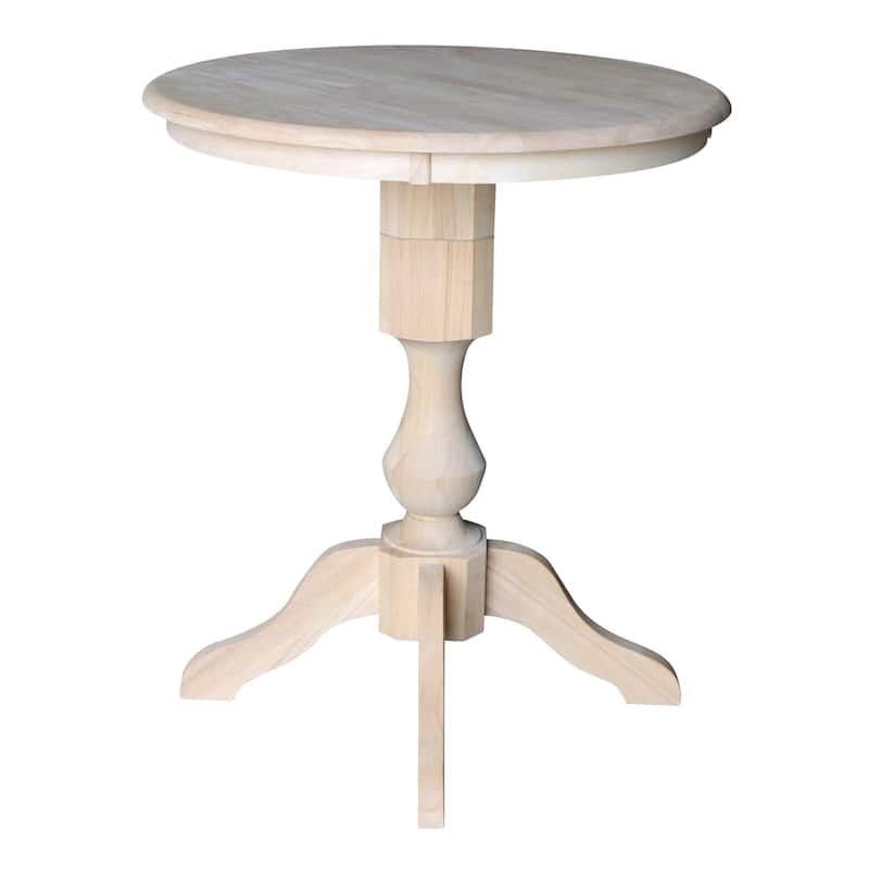 Solid Wood 30" x 30" Round Pedestal Table