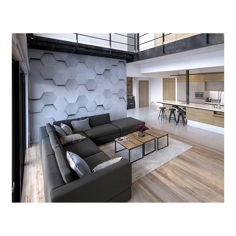 Metal Hexagons Wall Mural