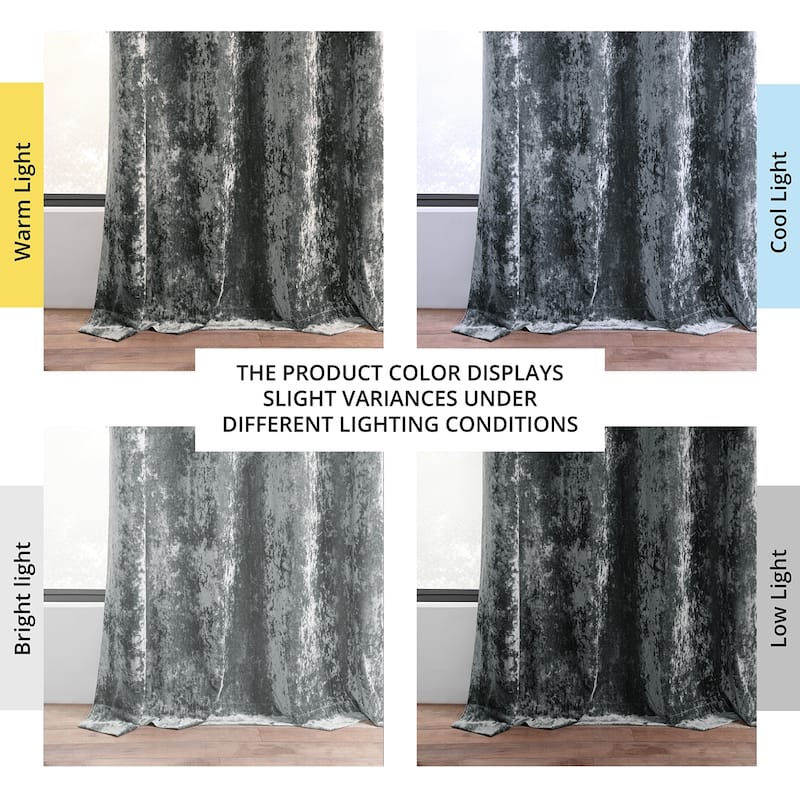 Exclusive Fabrics Lush Crush Velvet Curtains - Grommet Room Darkening Curtain for Bedroom & Living Room (1 Panel)