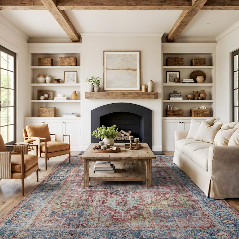 World Rug Gallery Traditional Distressed Washable Area Rug