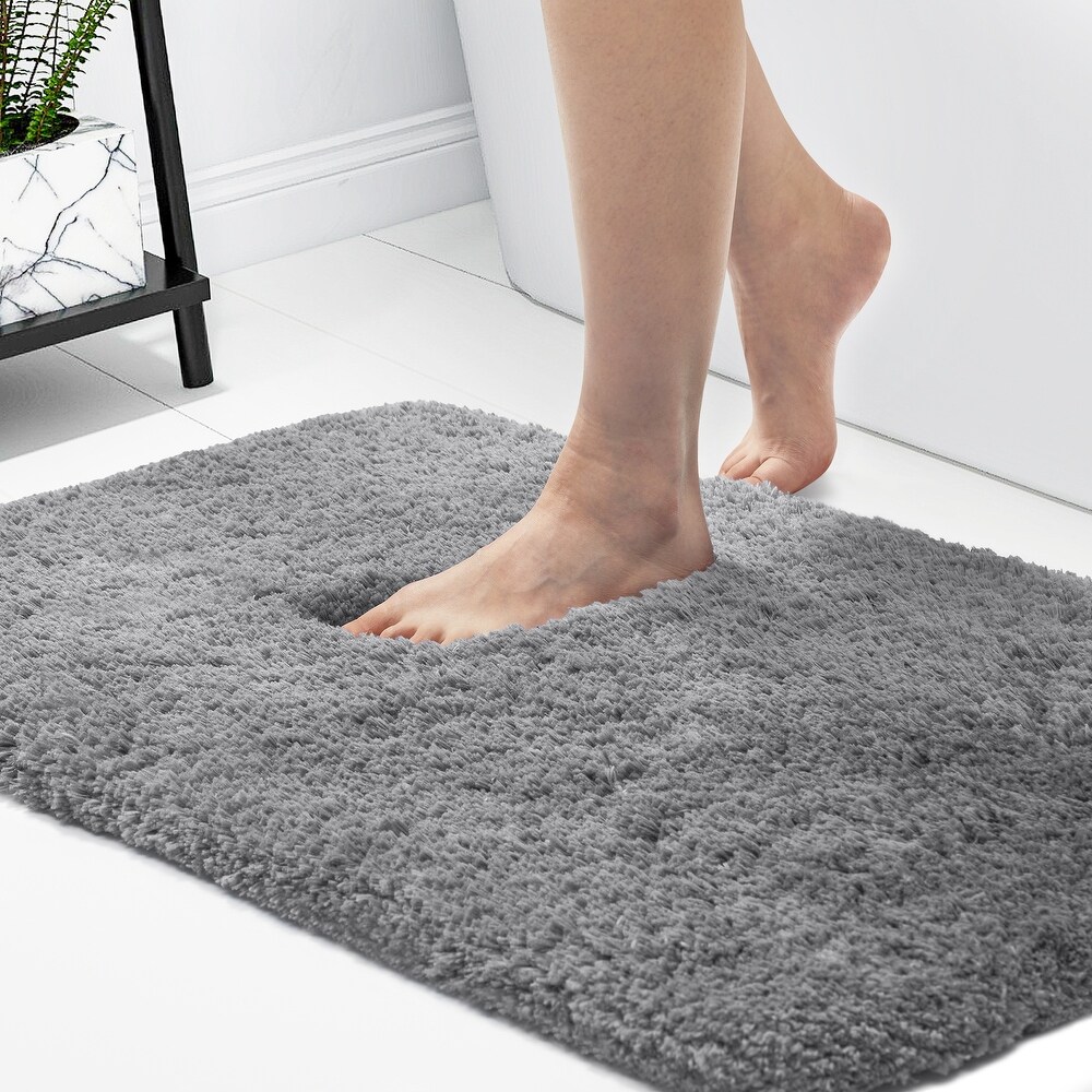 Grey and deals white bathroom rugs