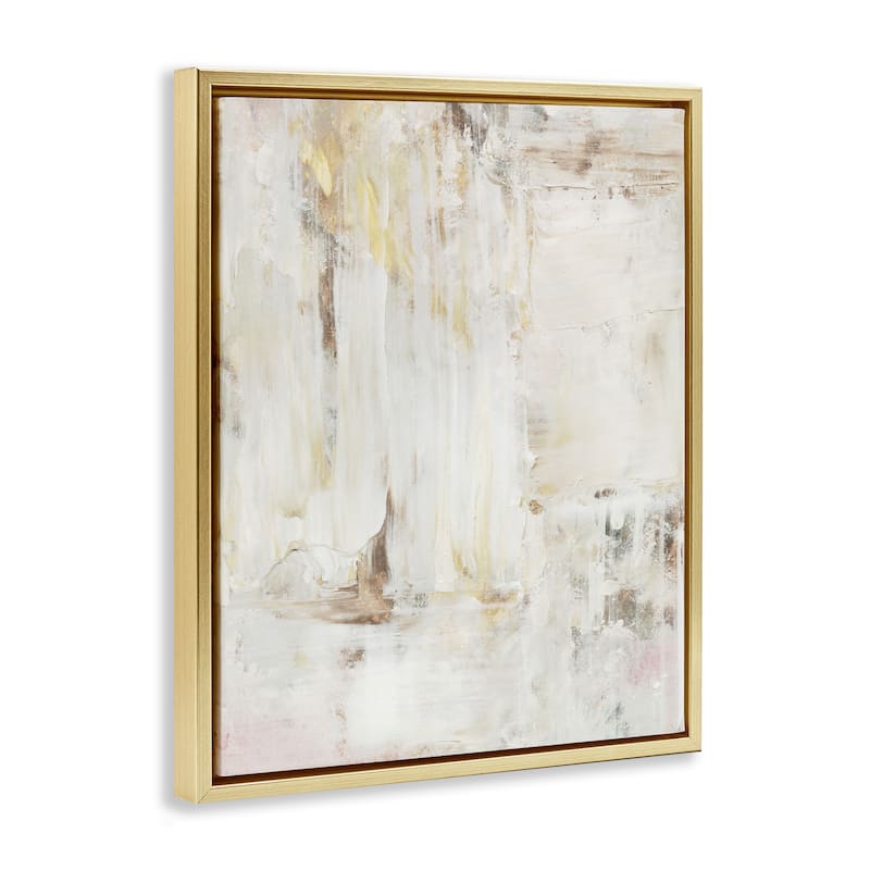 Stupell Natural Muted Abstract Framed Floater Canvas Wall Art Design By Victoria Barnes