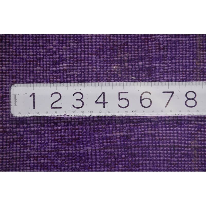 Distressed Anatolian Turkish Vintage Rug Handmade Purple Wool Carpet - 8'1" x 11'8"