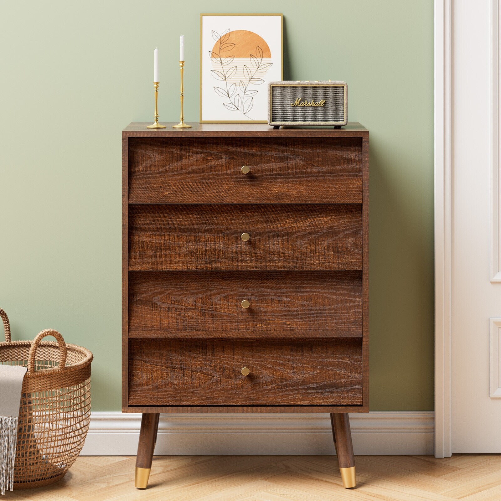 4 Drawer Dresser Mid Century Modern Dresser for Bedroom Retro Style Tall Dresser - Bed Bath & Beyond - 37353983 4 Drawer Dresser Mid Century Modern Dresser for Bedroom Retro Style Tall Dresser - Bed Bath & Beyond - 37353983