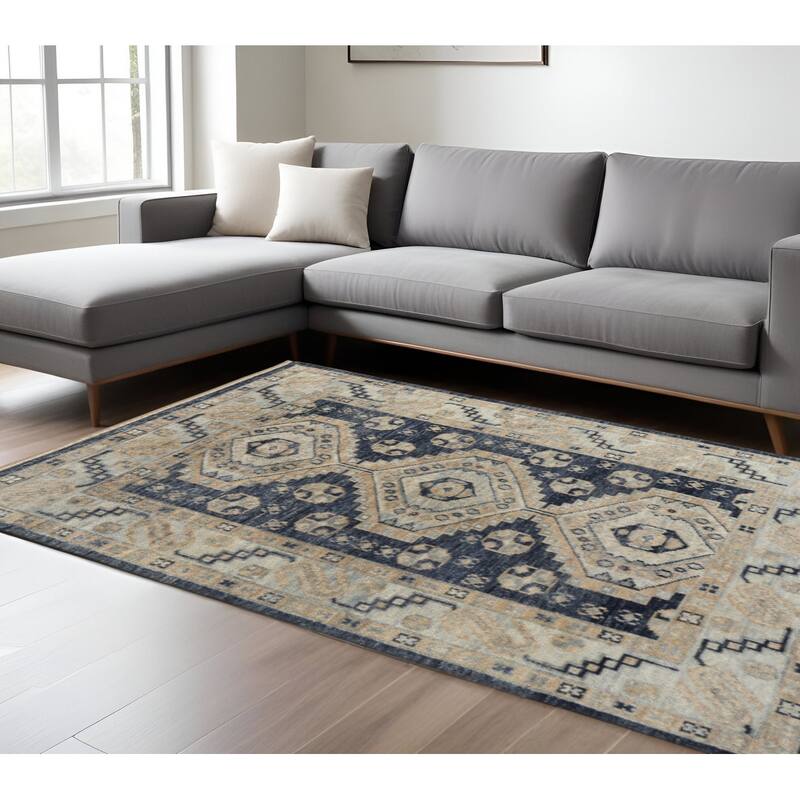 HomeRoots Geometric Traditional Rectangle Area Rug - 168.00 in. x 120.00 in. x 0.40 in. - 168.00 in. x 120.00 in.  x 0.40 in.