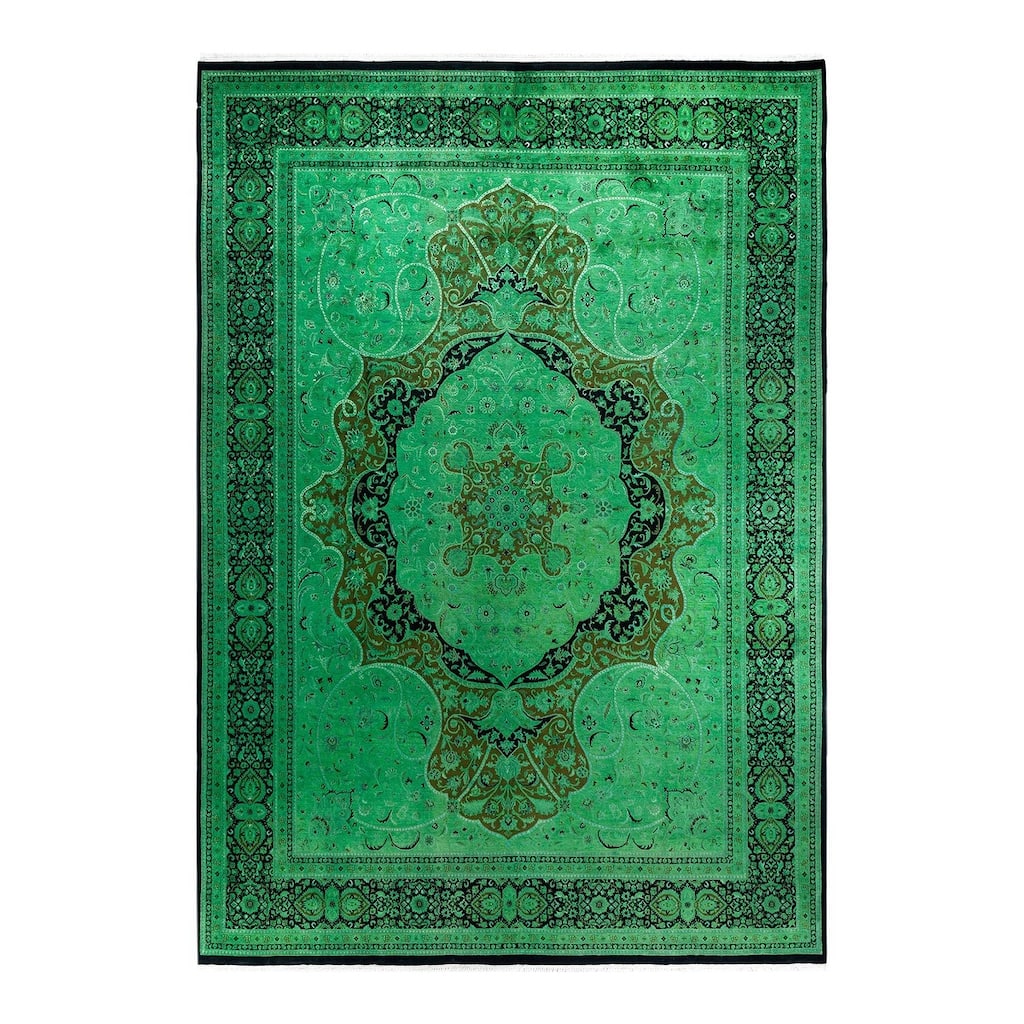 Contemporary Overdyed Wool Hand Knotted Area Rug - 10' 1" x 14' 4"