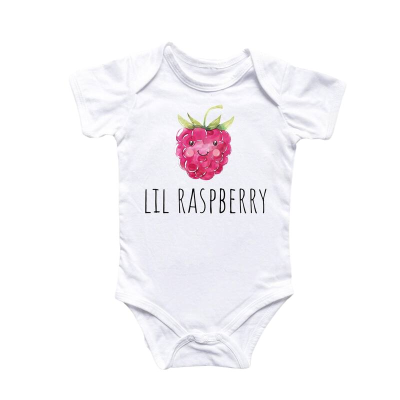 Little Raspberry Berry - Baby Boy Girl Clothes Infant Bodysuit Funny Cute Newborn - Natural - 0-3M