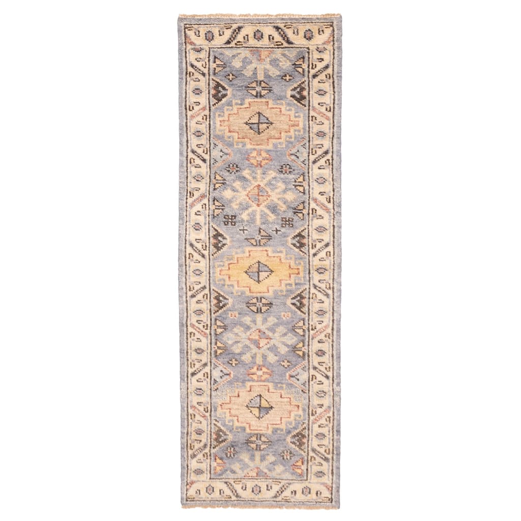 ECARPETGALLERY Hand-knotted Jules Serapi Light Denim Blue Wool Rug - 2'6 x 7'10