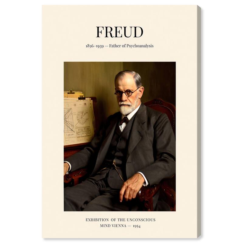 Father of Psychoanalysis Canvas by Art Remedy, Gallery Wrapped - 36" x 54"