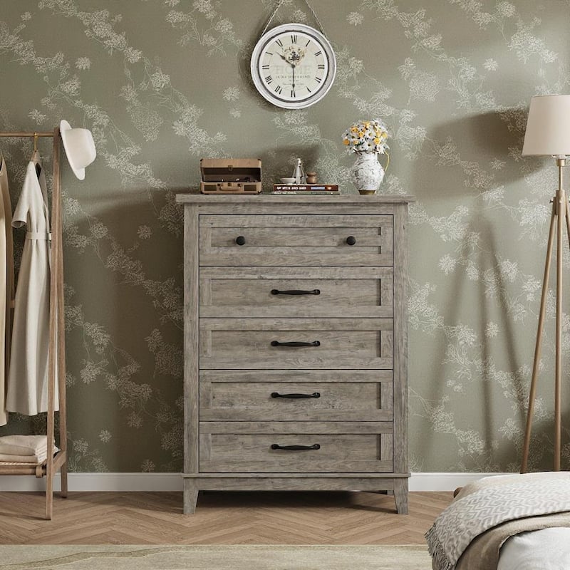 41.3" Tall Vertical Drawer Dresser, with Large Storage - Grey