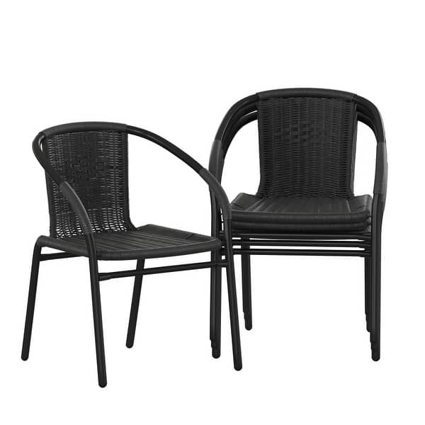 4 Pack Rattan Indoor-Outdoor Restaurant Stack Chair