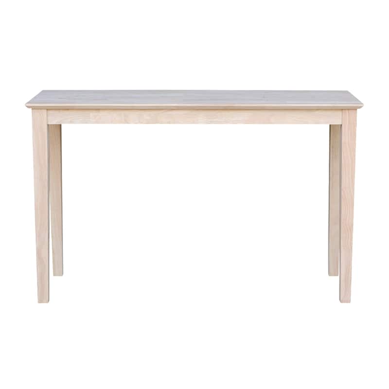 Unfinished Solid Parawood Shaker Console Table