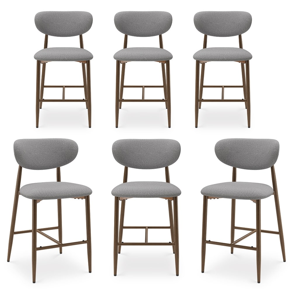 RENEWLINE 25 Inch Bar Stools with Backrest, Mid-Century Modern Counter Height Stools for Kitchen Island