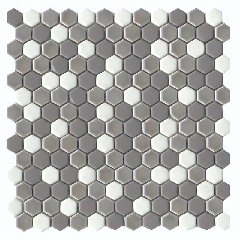 Emser Tile Confetti II - 12" x 12" Hexagon Geometric Mosaic Floor and