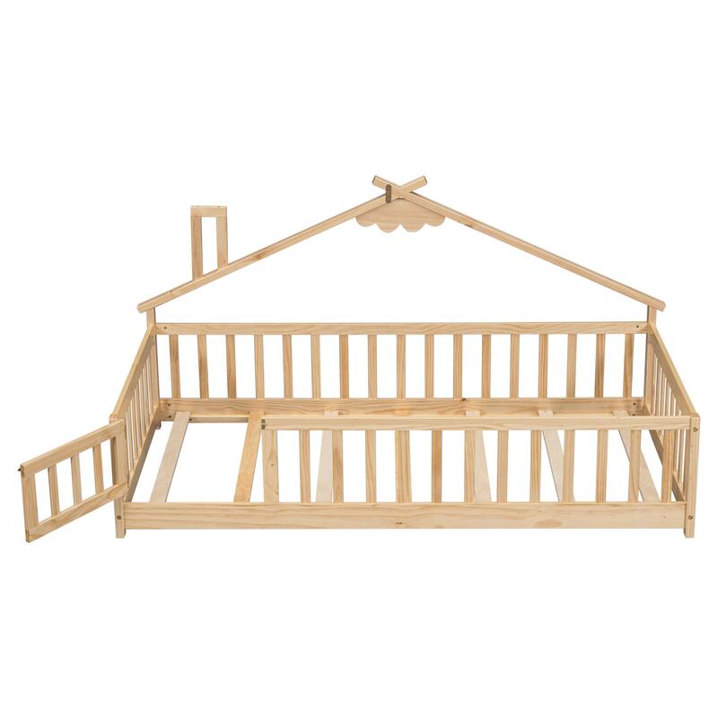 WM Twin House-Shaped Bedside Floor Bed