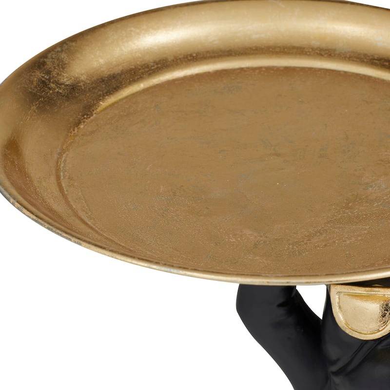 Black Polystone Traditional Sculpture - 15"L x 14"W x 14"H