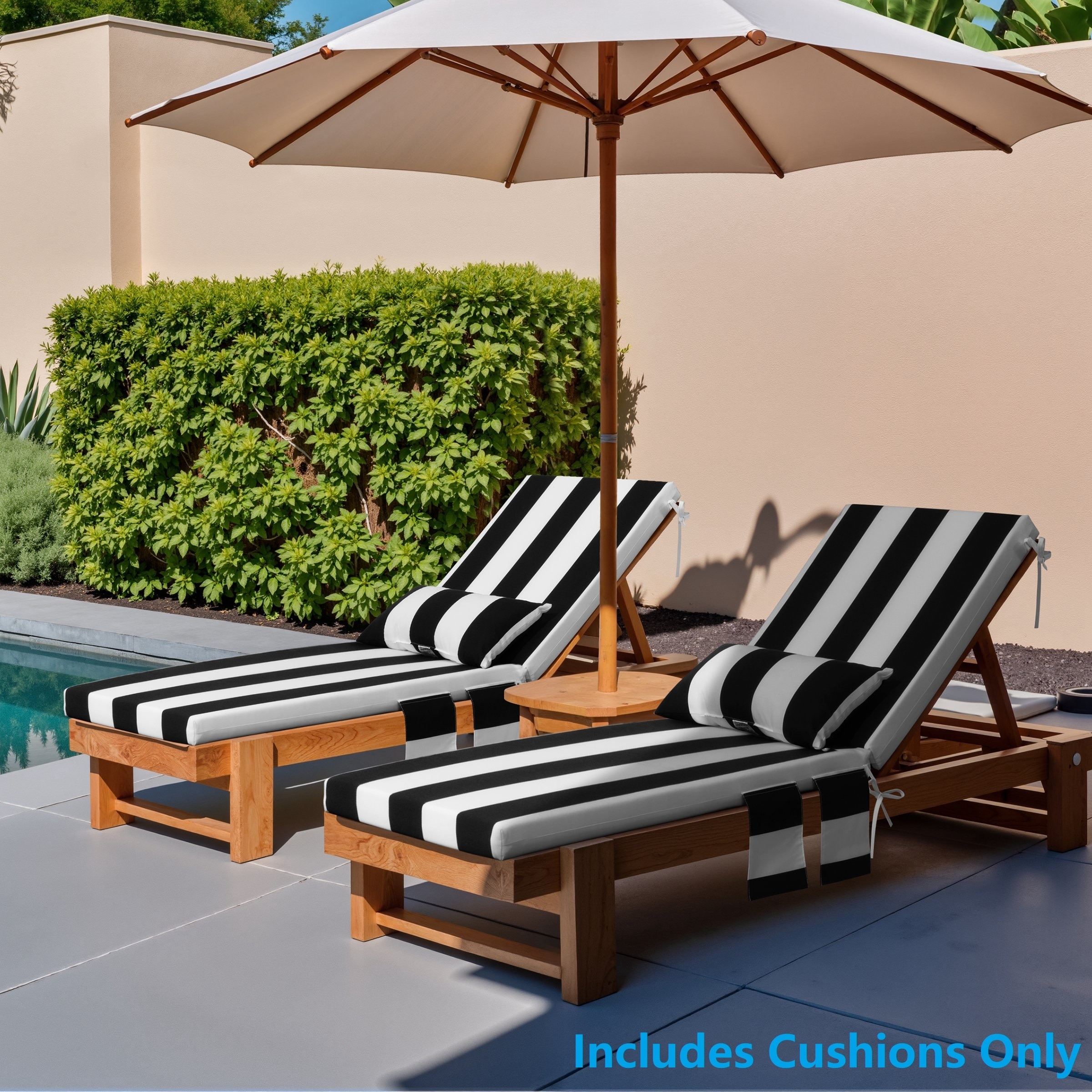 Outdoor Lounge Chair Cushions Patio Chaise Lounge Chair Seat Cushion with Pillow