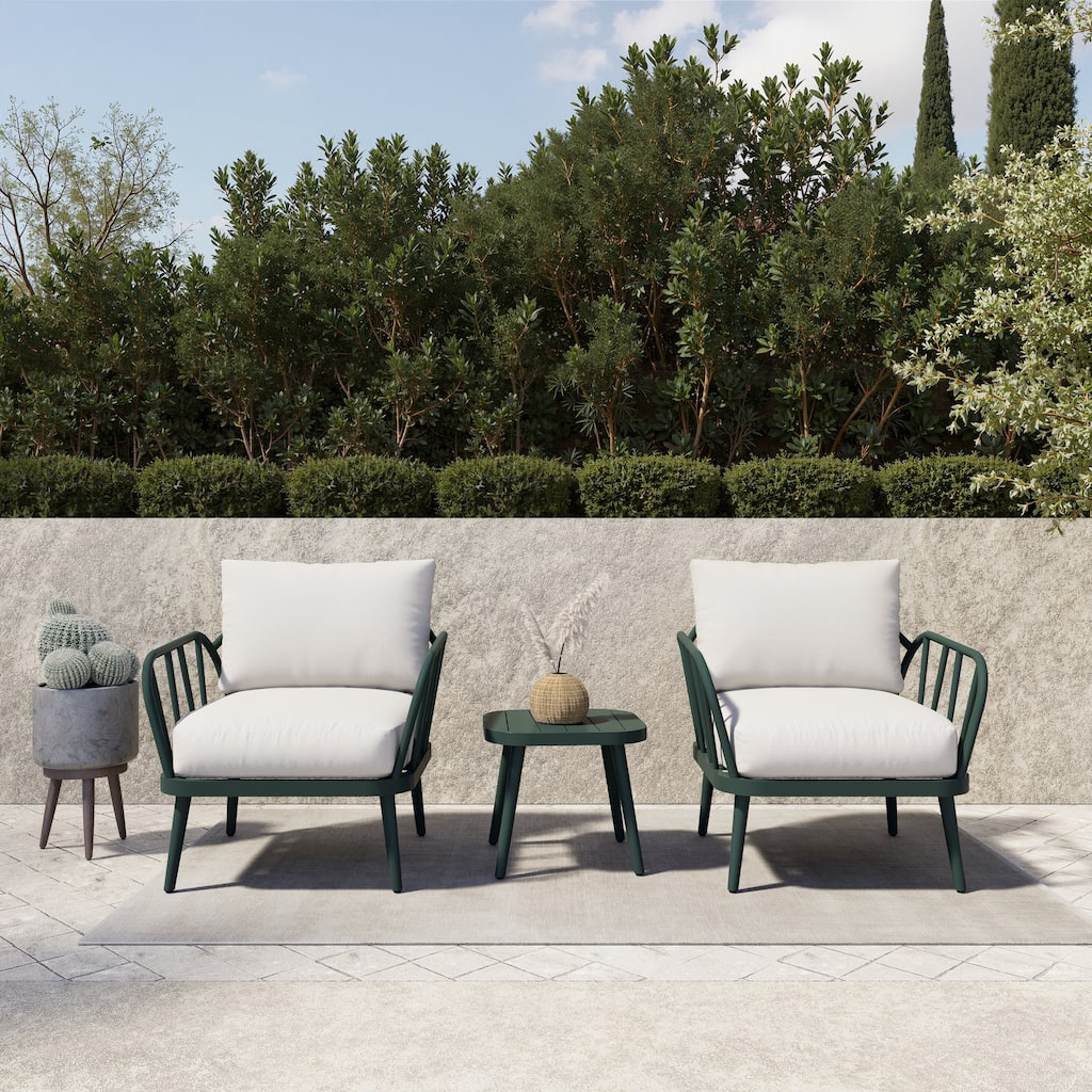 3-Piece Outdoor Patio Bistro Set with Cushions