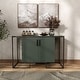 preview thumbnail 1 of 12, Furniture of America Hannah Modern Fluted Sage Green 2-Shelf Dining Buffet Cabinet Sage Green