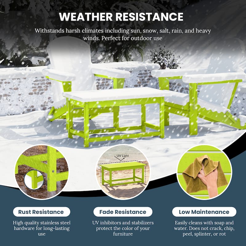 Laguna Hdpe All Weather Outdoor Patio Rectangular Coffee Table