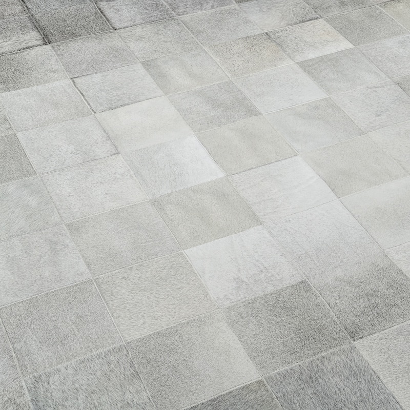 Ben Soleimani South American Cowhide Tile Hand Woven Rug